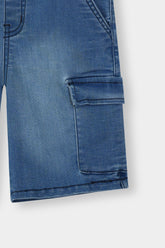 BoysLight Blue Six Pocket  Denim Cargo Shorts(Knee Length)